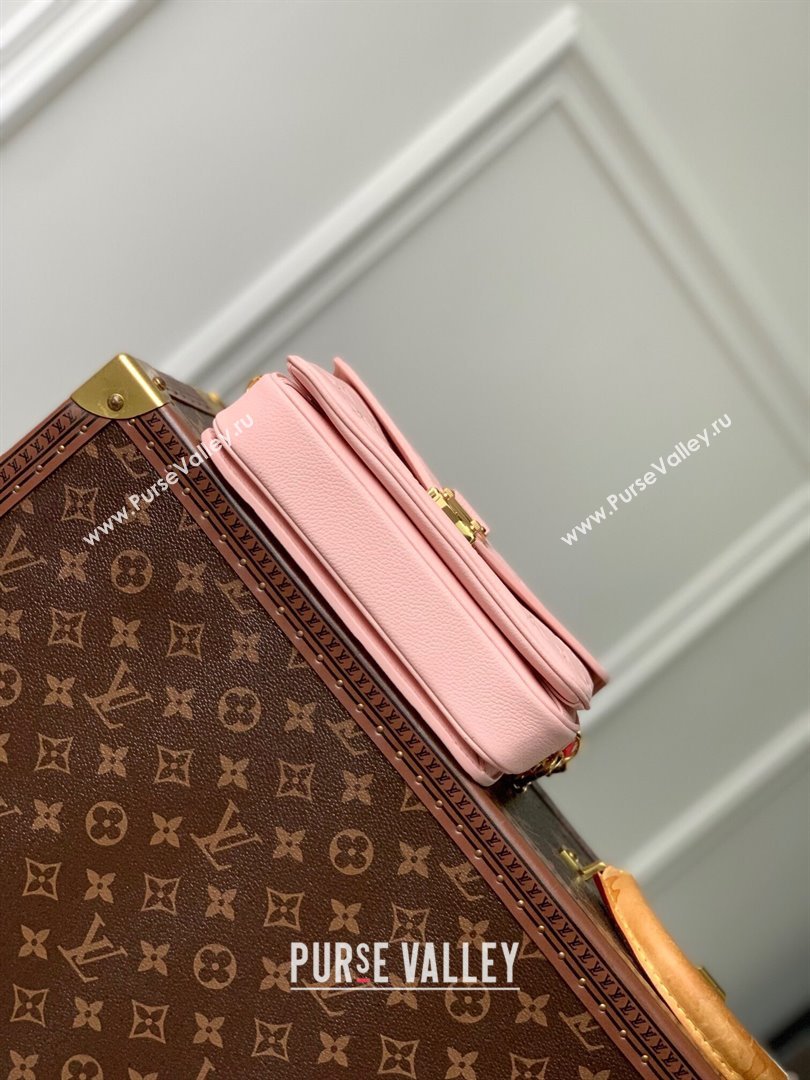 Louis Vuitton Pochette Metis East West Bag in Monogram Grained Calfskin M47045 Pink 2024 (K-24061719)