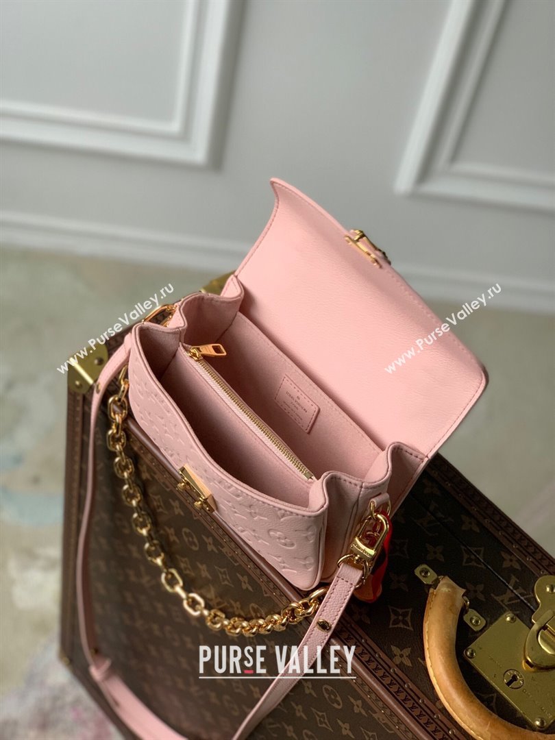 Louis Vuitton Pochette Metis East West Bag in Monogram Grained Calfskin M47045 Pink 2024 (K-24061719)