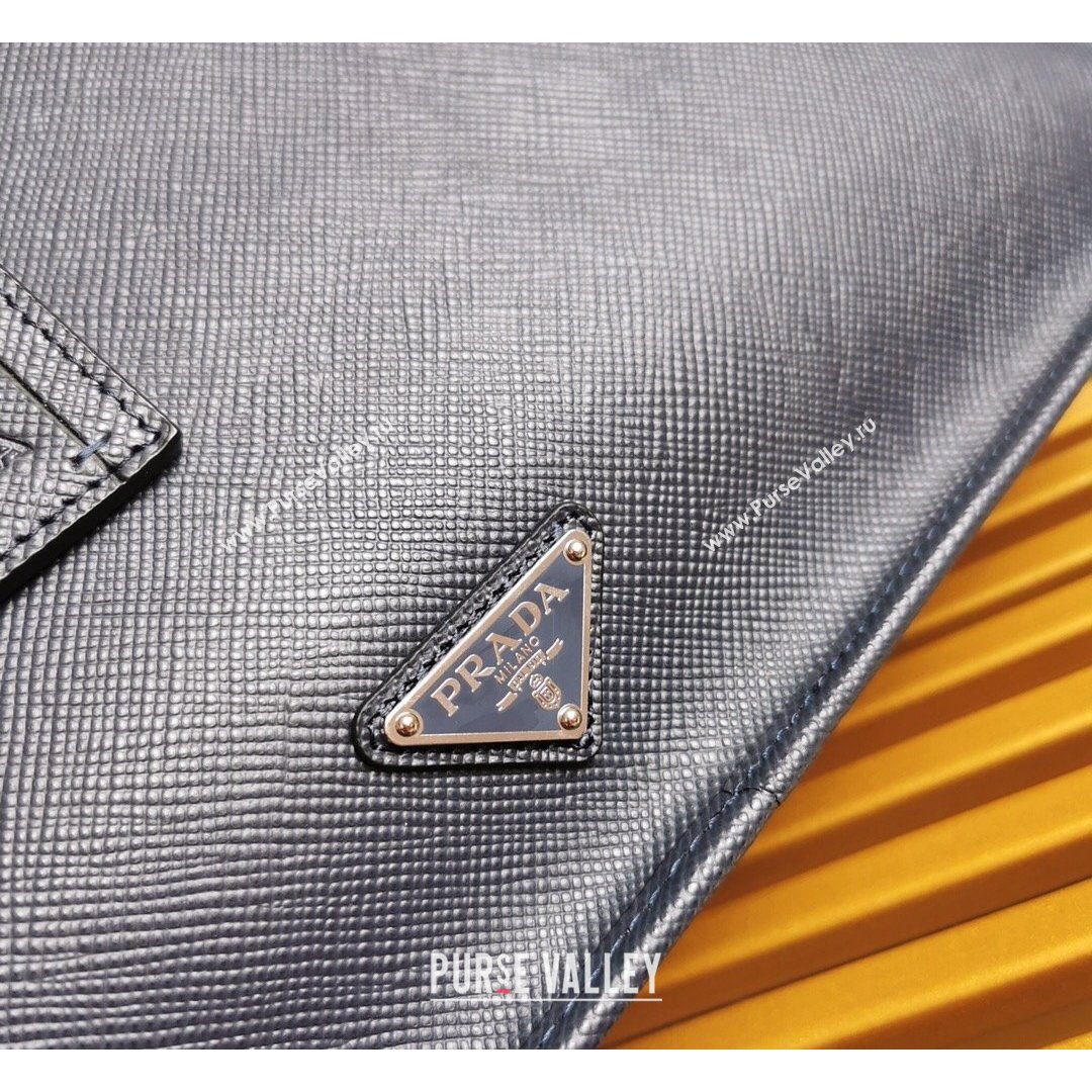 Prada Mens Saffiano Leather Business Briefcase Bag 2VH1026 Dark Blue 2021 (YZ-21090920)