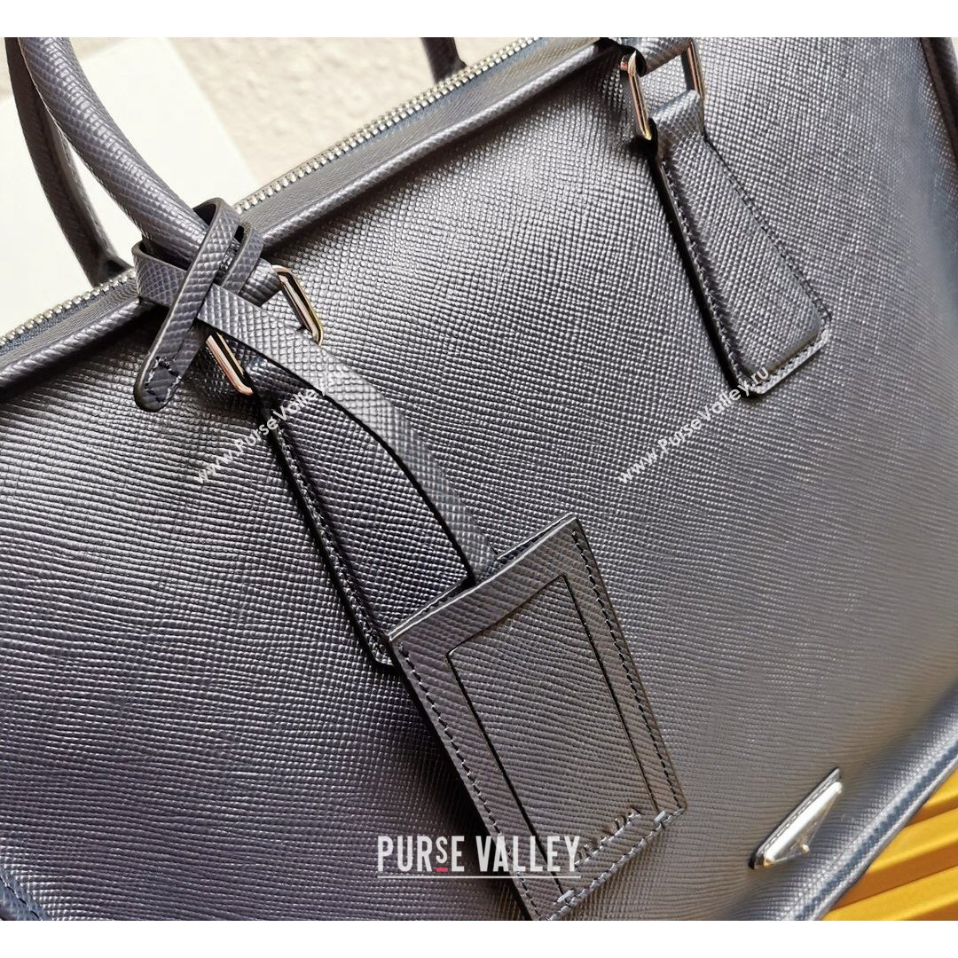 Prada Mens Saffiano Leather Business Briefcase Bag 2VH1026 Dark Blue 2021 (YZ-21090920)