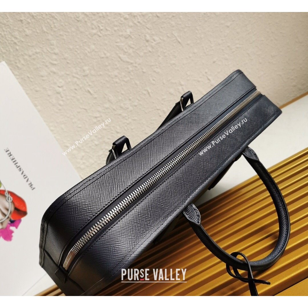 Prada Mens Saffiano Leather Business Briefcase Bag 2VH1026 Dark Blue 2021 (YZ-21090920)