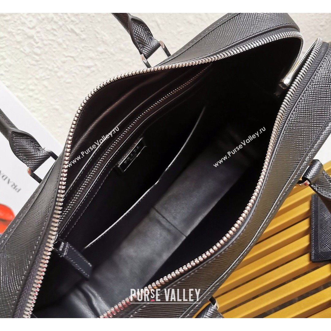 Prada Mens Saffiano Leather Business Briefcase Bag 2VH1026 Black 2021 (YZ-21090921)