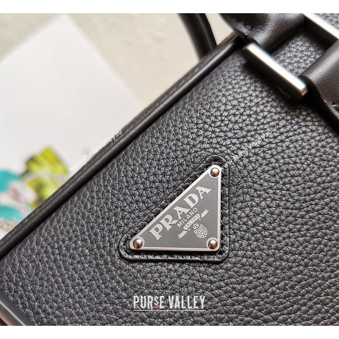 Prada Mens Grained Leather Business Briefcase Bag 2VE368 Black 2021 (YZ-21090922)