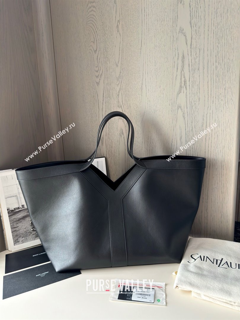 Saint Laurent Y Tote Bag in Finely Grained Leather 817602 Black 2024 Top Quality (HS-24121320)