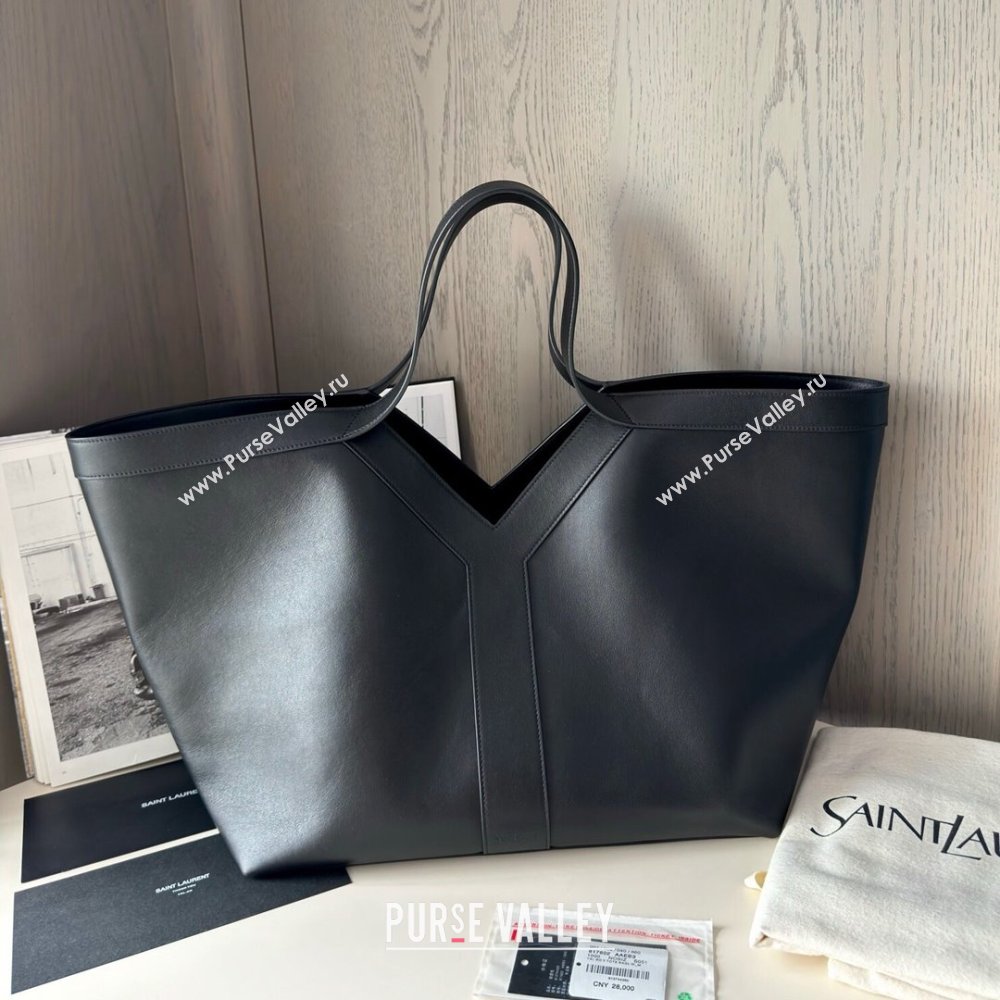 Saint Laurent Y Tote Bag in Finely Grained Leather 817602 Black 2024 Top Quality (HS-24121320)