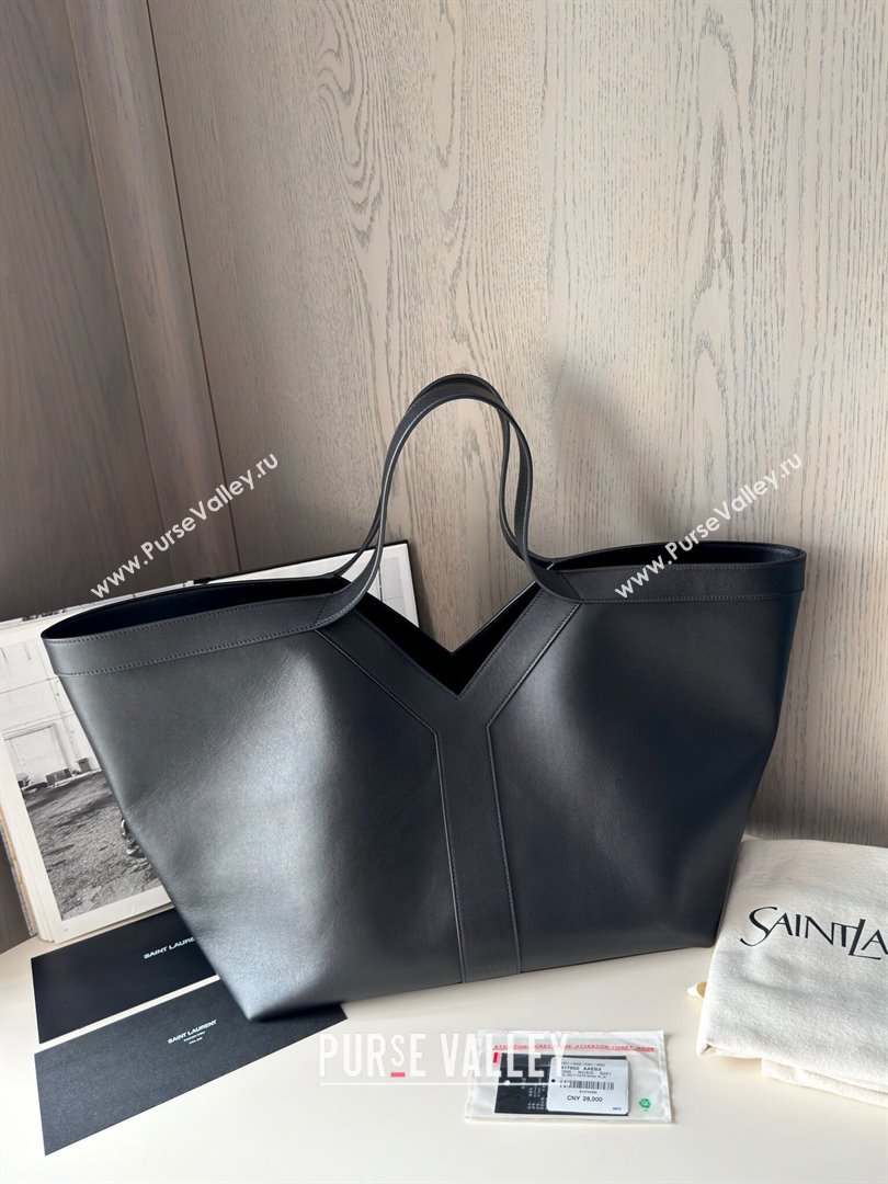 Saint Laurent Y Tote Bag in Finely Grained Leather 817602 Black 2024 Top Quality (HS-24121320)