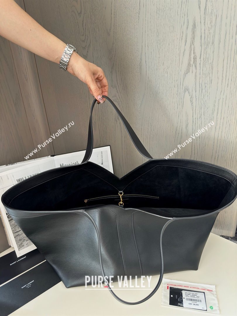 Saint Laurent Y Tote Bag in Finely Grained Leather 817602 Black 2024 Top Quality (HS-24121320)