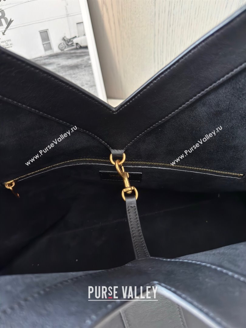 Saint Laurent Y Tote Bag in Finely Grained Leather 817602 Black 2024 Top Quality (HS-24121320)