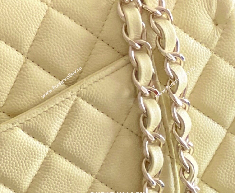 Chanel Grained Calfskin Medium Classic Flap Bag A01112 Chick Yellow/Light Gold 2024 Original Quality (MHE-24061801)