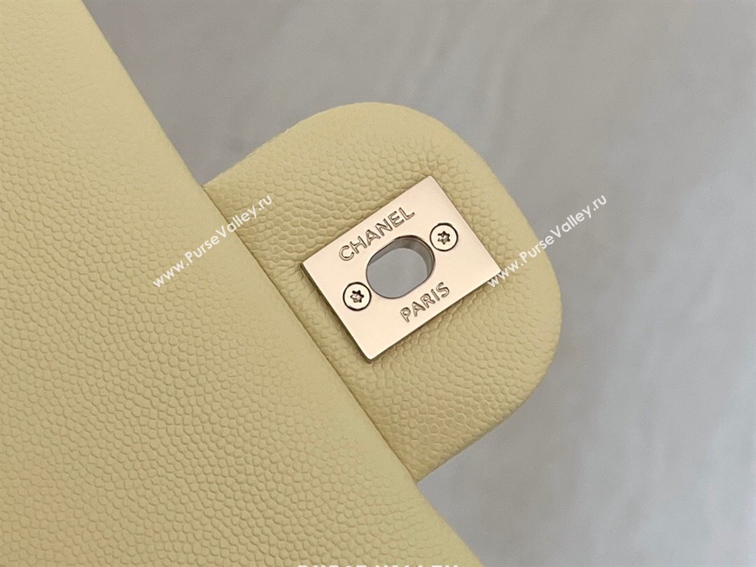 Chanel Grained Calfskin Medium Classic Flap Bag A01112 Chick Yellow/Light Gold 2024 Original Quality (MHE-24061801)