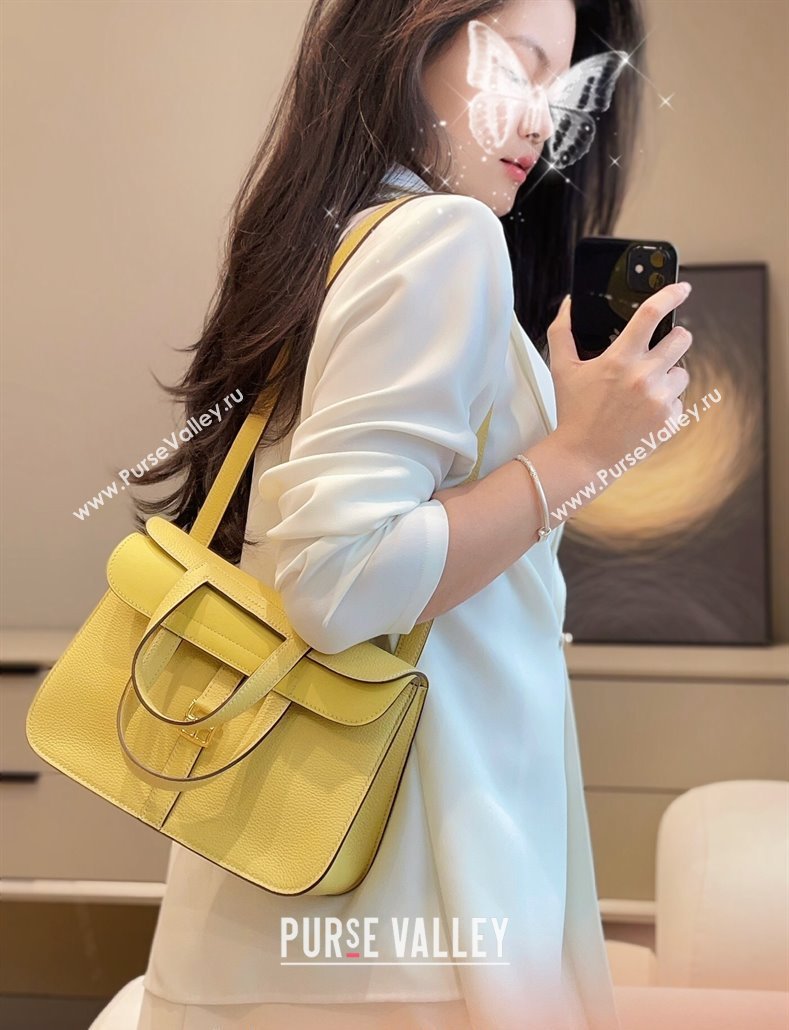 Hermes Halzan 25cm Bag in Togo Calfskin Chick Yellow 2024 H092501 (FLB-240925003)