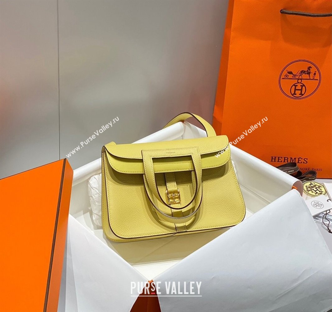 Hermes Halzan 25cm Bag in Togo Calfskin Chick Yellow 2024 H092501 (FLB-240925003)