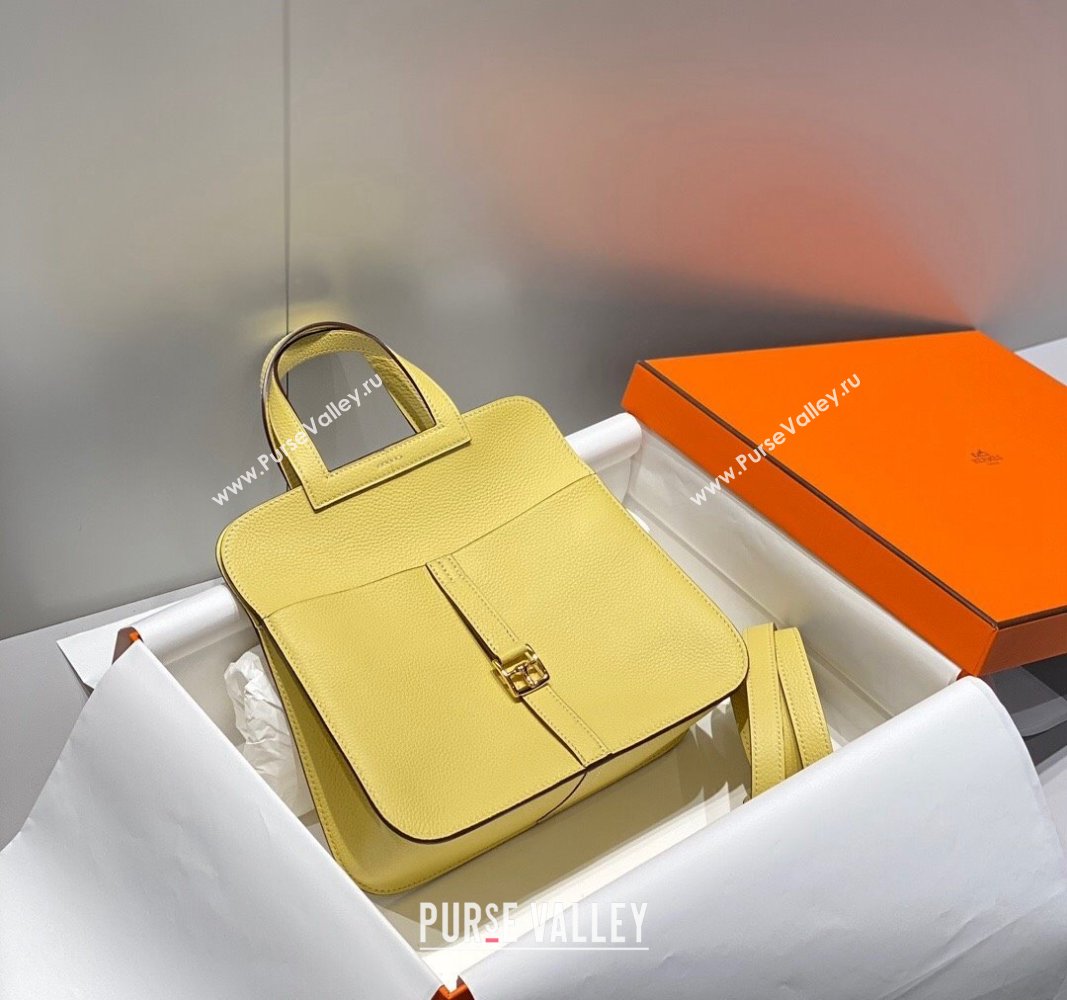 Hermes Halzan 25cm Bag in Togo Calfskin Chick Yellow 2024 H092501 (FLB-240925003)