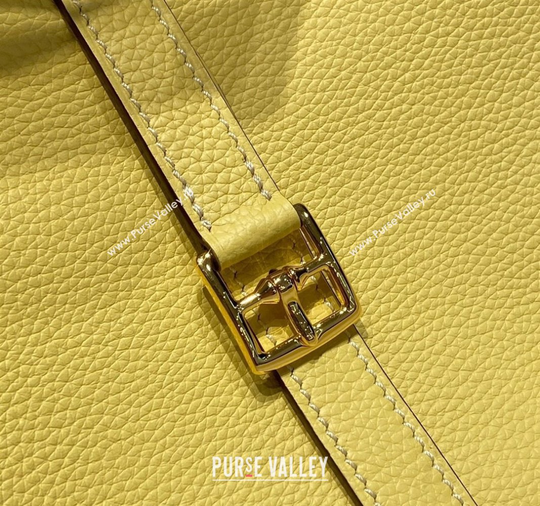 Hermes Halzan 25cm Bag in Togo Calfskin Chick Yellow 2024 H092501 (FLB-240925003)