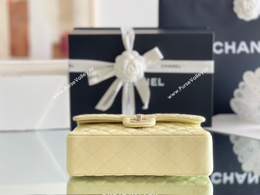 Chanel Grained Calfskin Small Classic Flap Bag A01116 Chick Yellow/Light Gold 2023 Original Quality (MHE-24061802)