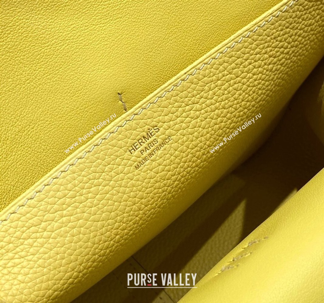 Hermes Halzan 25cm Bag in Togo Calfskin Chick Yellow 2024 H092501 (FLB-240925003)