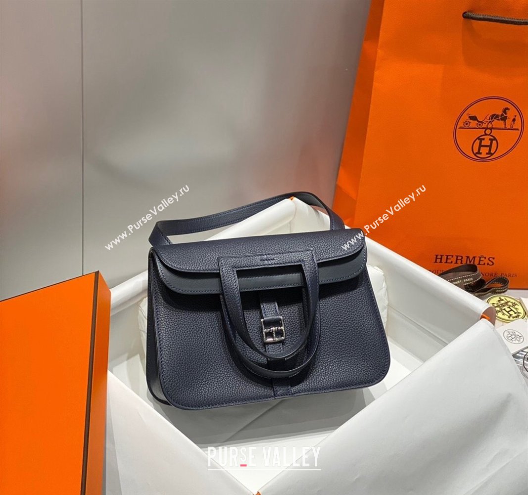 Hermes Halzan 25cm Bag in Togo Calfskin Midnight Blue 2024 H092501 (FLB-240925004)