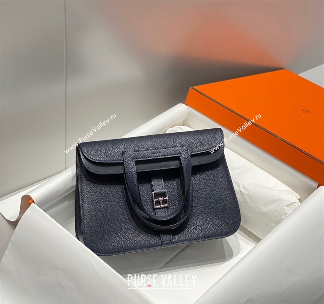 Hermes Halzan 25cm Bag in Togo Calfskin Midnight Blue 2024 H092501 (FLB-240925004)