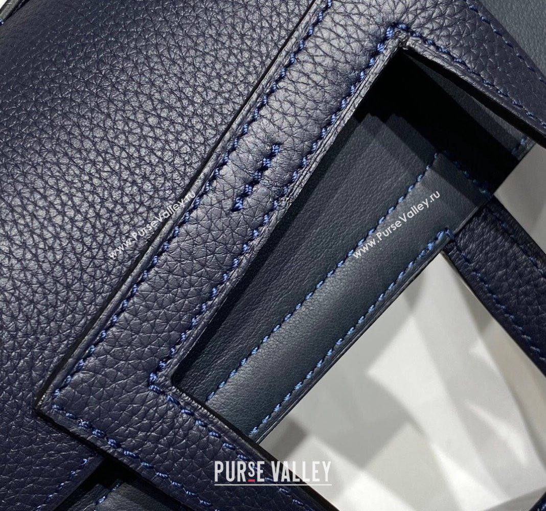 Hermes Halzan 25cm Bag in Togo Calfskin Midnight Blue 2024 H092501 (FLB-240925004)