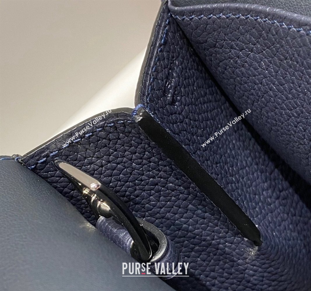 Hermes Halzan 25cm Bag in Togo Calfskin Midnight Blue 2024 H092501 (FLB-240925004)