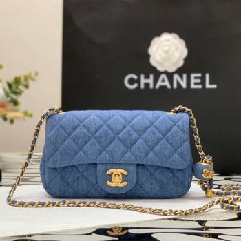 Chanel Denim Mini Flap Bag with Ball AS1787 Dark Blue 2022 34 (JY-22010434)