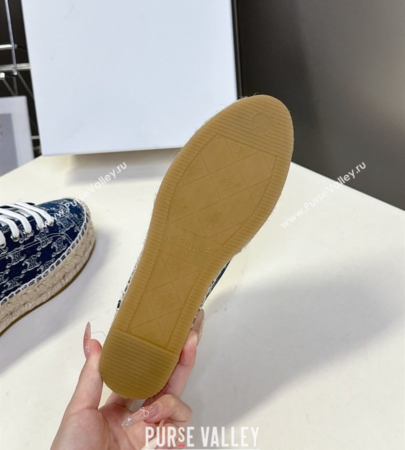 Celine Lace-up Platform Les Espadrilles in Blue Denim 2025 (HQG-250709091)
