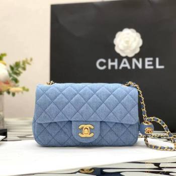 Chanel Denim Mini Flap Bag with Ball AS1787 Light Blue 2022 33 (JY-22010433)