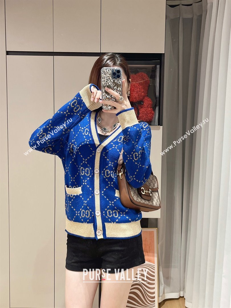 Gucci Wool Cashmere Cardigan G102311 Blue 2023 (Q-23102311)