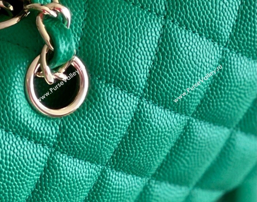 Chanel Grained Calfskin Medium Classic Flap Bag A01112 Green/Light Gold 2024 Original Quality (MHE-24061803)