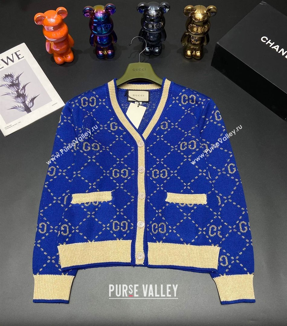 Gucci Wool Cashmere Cardigan G102311 Blue 2023 (Q-23102311)