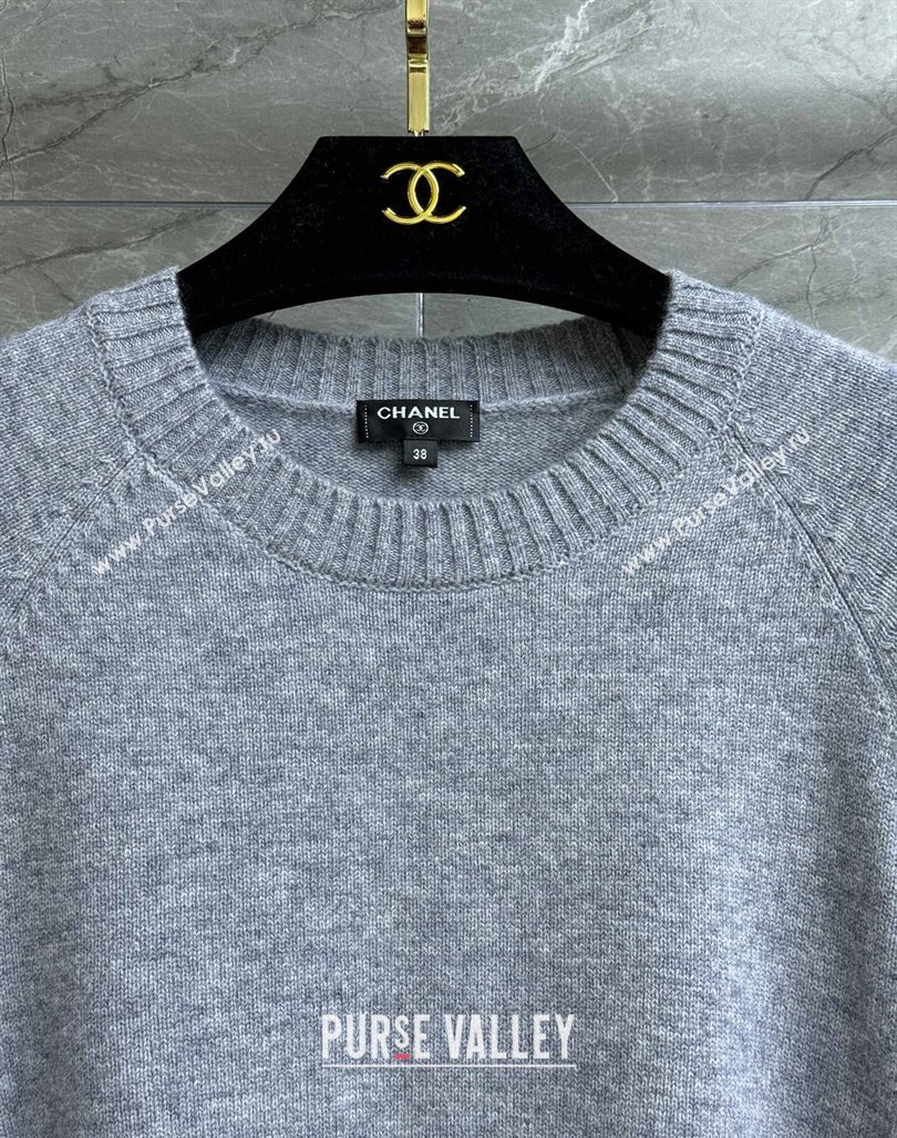 Chanel Cashmere Sweater CH92402 Grey 2024 (Q-24092403)