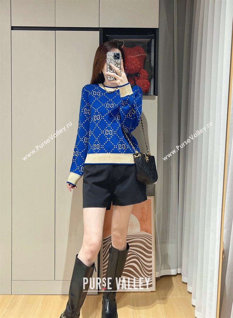 Gucci Wool Cashmere Sweater G102310 Blue 2023 (Q-23102310)