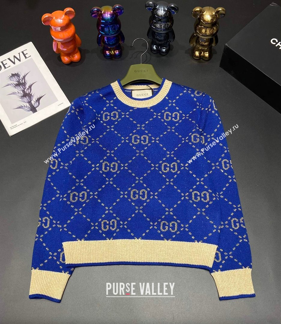 Gucci Wool Cashmere Sweater G102310 Blue 2023 (Q-23102310)