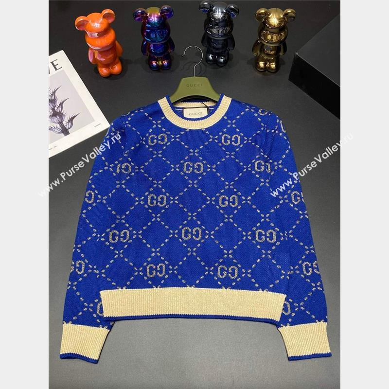 Gucci Wool Cashmere Sweater G102310 Blue 2023 (Q-23102310)