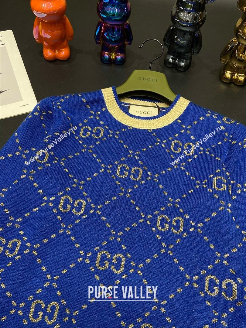 Gucci Wool Cashmere Sweater G102310 Blue 2023 (Q-23102310)