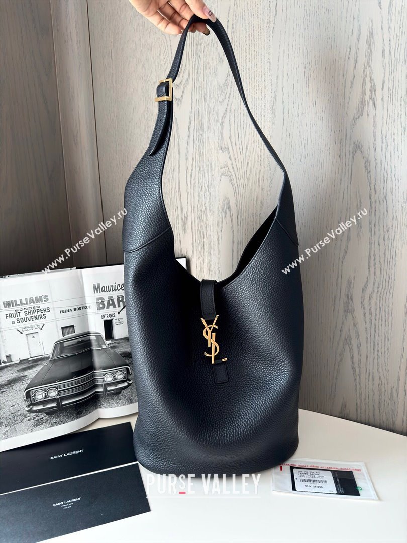 Saint Laurent LE 5 À 7 Hobo in Grained Leather 793088 Black 2024 Top Quality (HS-24121318)