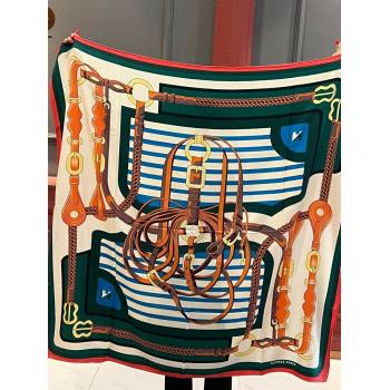 Hermes Cashmere Silk Sqaure Shawl 140cm H11740 Green 2023 (A-23111740)