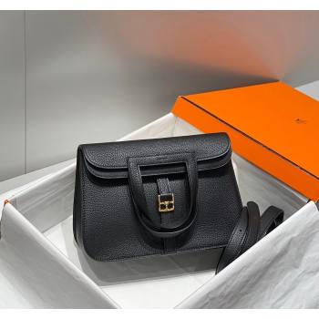 Hermes Halzan 25cm Bag in Togo Calfskin Black/Gold 2024 H092501 (FLB-240925008)