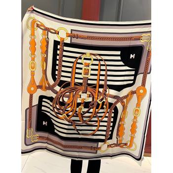 Hermes Cashmere Silk Sqaure Shawl 140cm H11741 Black 2023 (A-23111741)