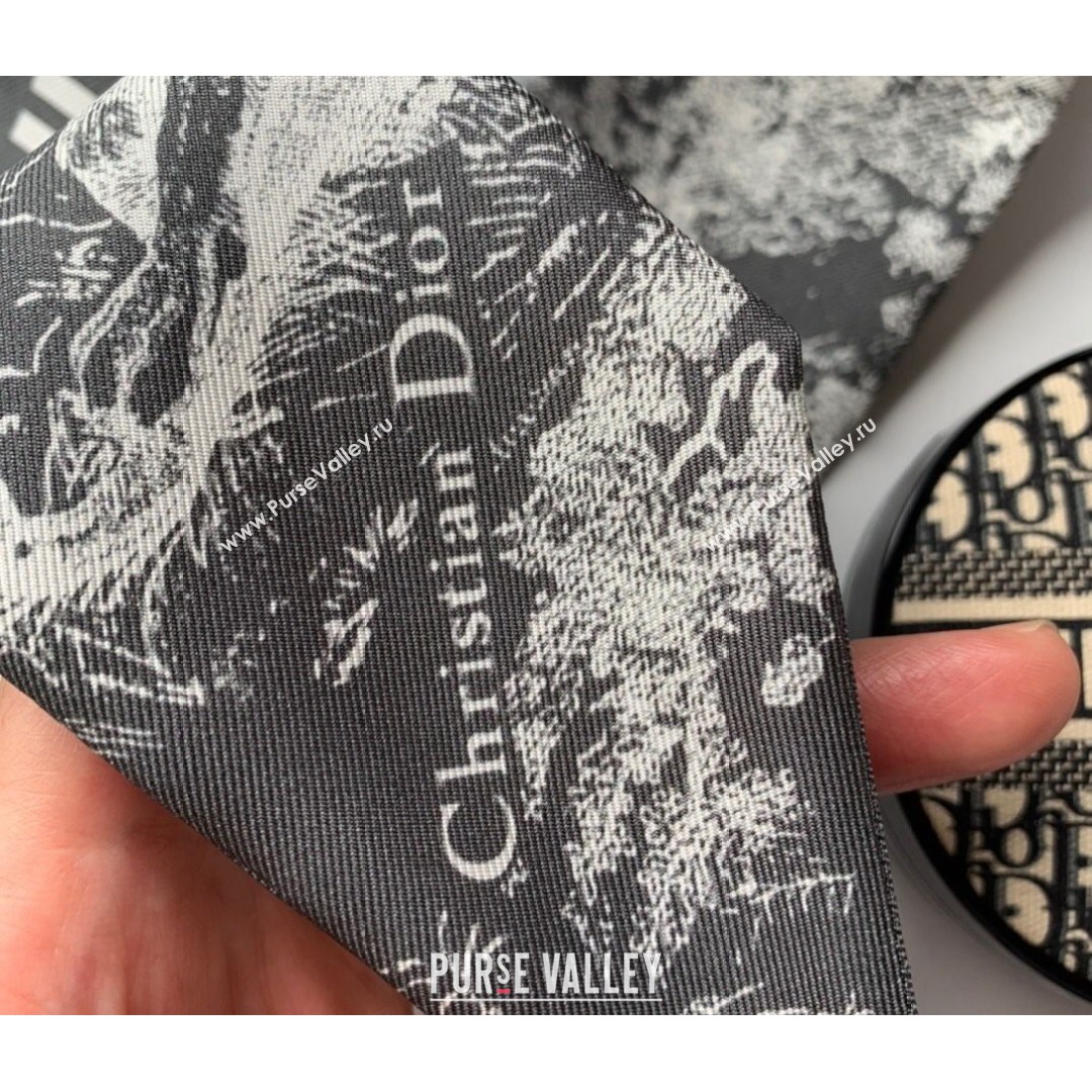 Dior Bandeau Scarf in Toile de Jouy Reverse Twilly Silk 6x106cm Grey 2021 (WNS-21081706)