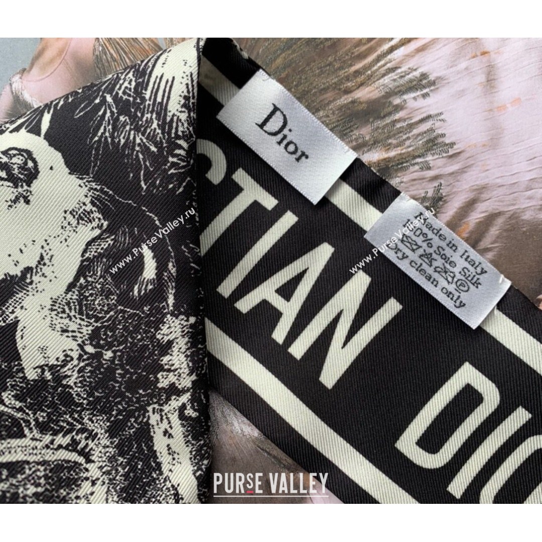 Dior Bandeau Scarf in Toile de Jouy Reverse Twilly Silk 6x106cm Black 2021 (WNS-21081707)