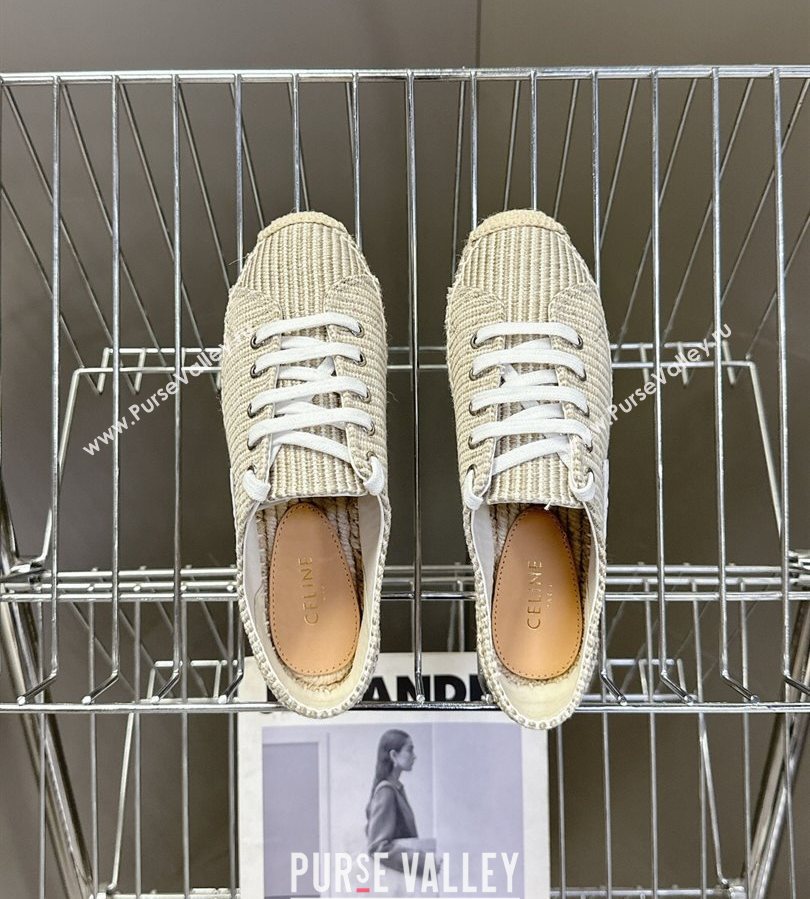 Celine Lace-up Platform Les Espadrilles in Oshkosh Canvas Grey 2025 (HQG-250709096)