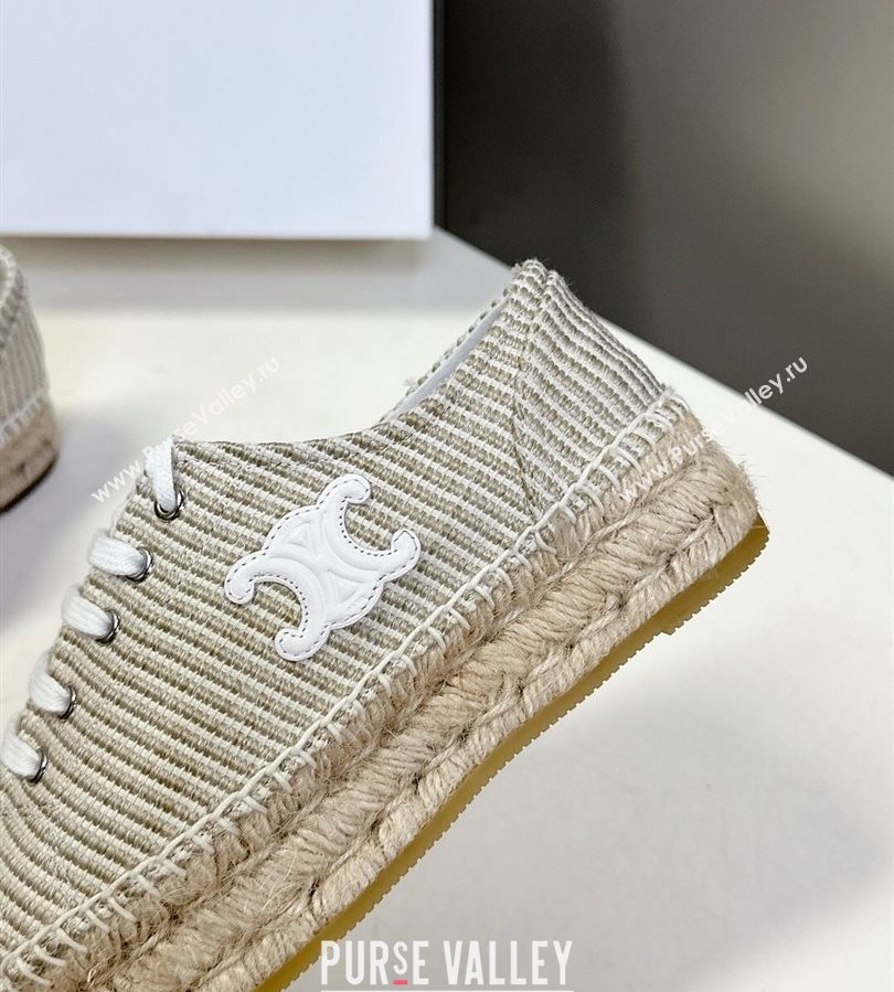 Celine Lace-up Platform Les Espadrilles in Oshkosh Canvas Grey 2025 (HQG-250709096)