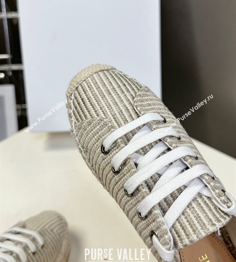 Celine Lace-up Platform Les Espadrilles in Oshkosh Canvas Grey 2025 (HQG-250709096)