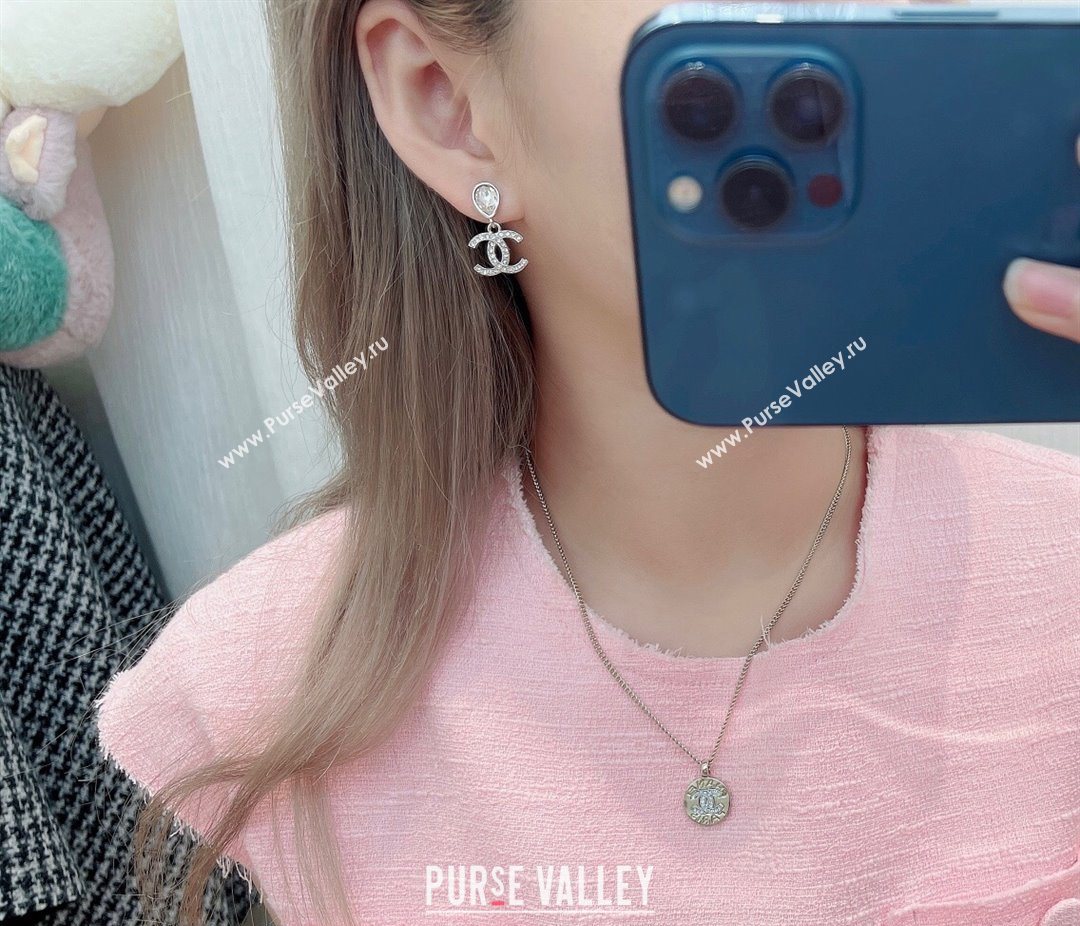 Chanel Strass CC Pendant Earrings 2025 0725 (YF-250725124)