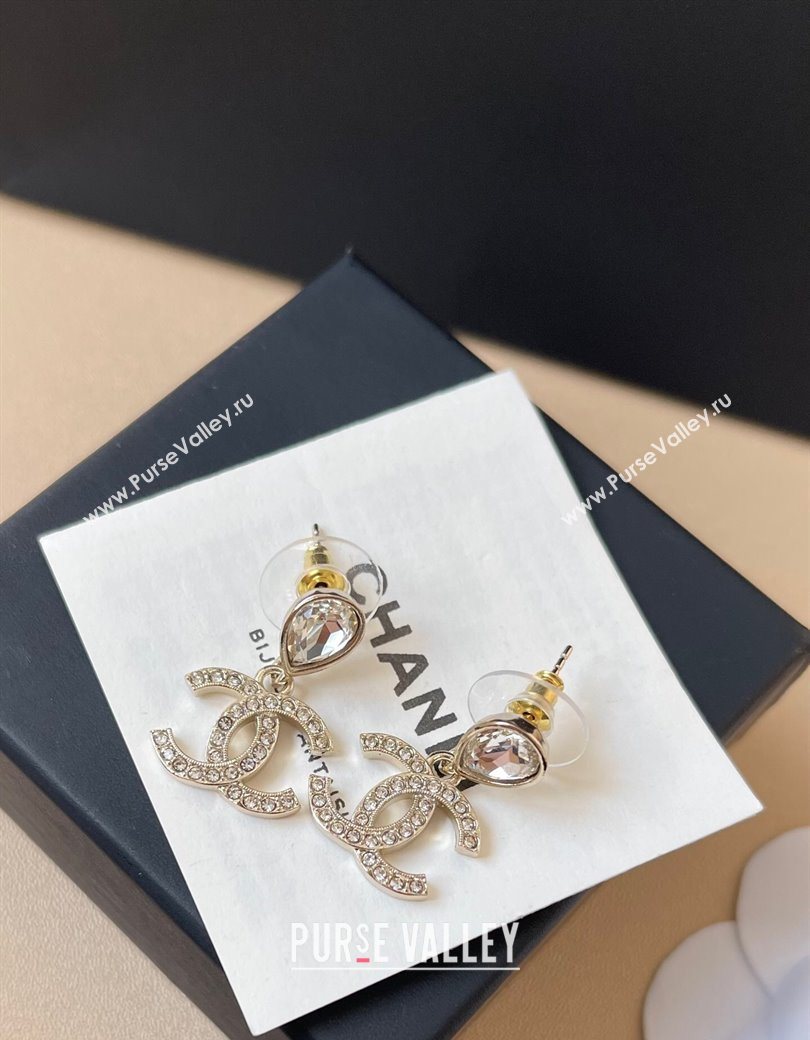 Chanel Strass CC Pendant Earrings 2025 0725 (YF-250725124)