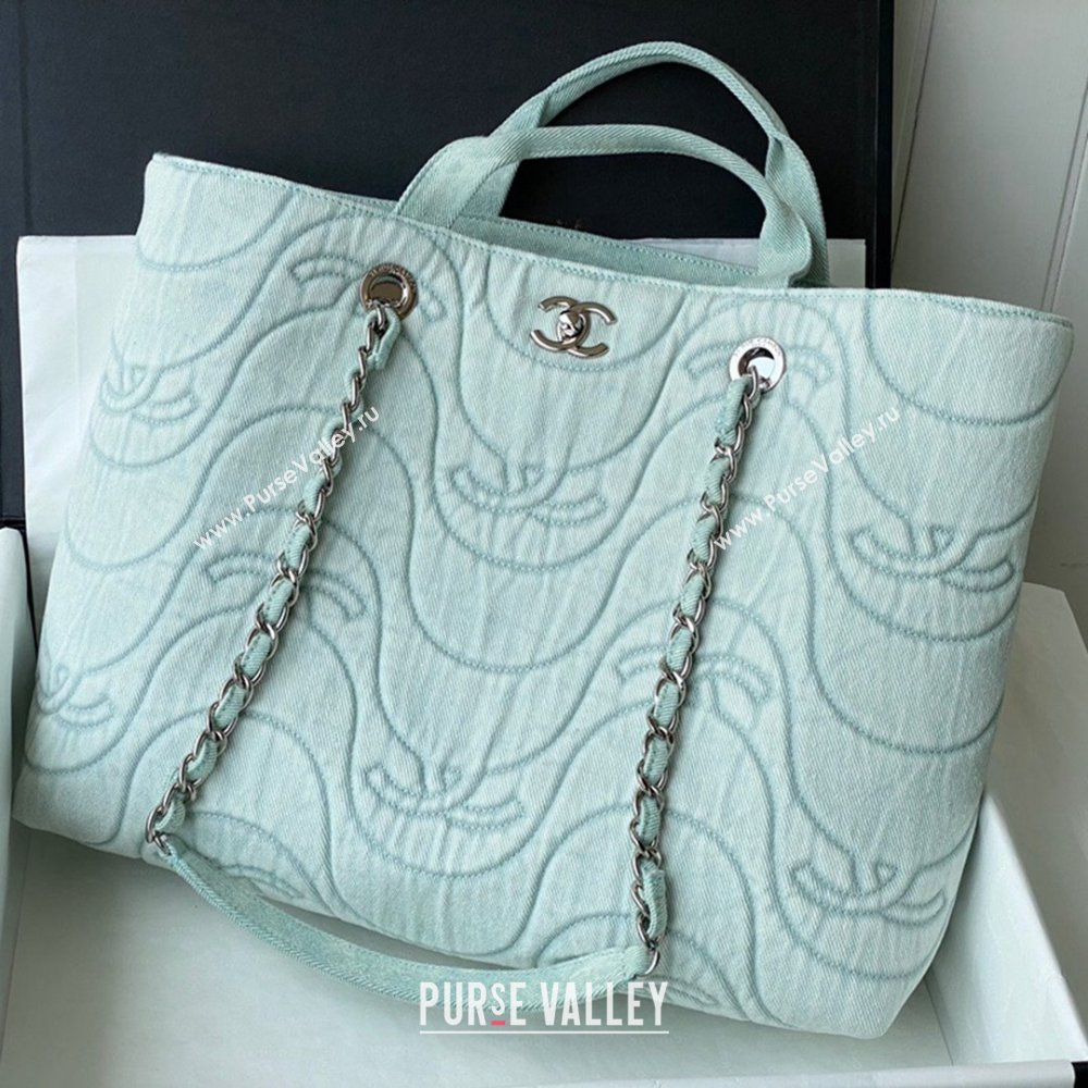 Chanel Denim Shopping Bag 2366 Light Blue 2024 (SM-24061806)