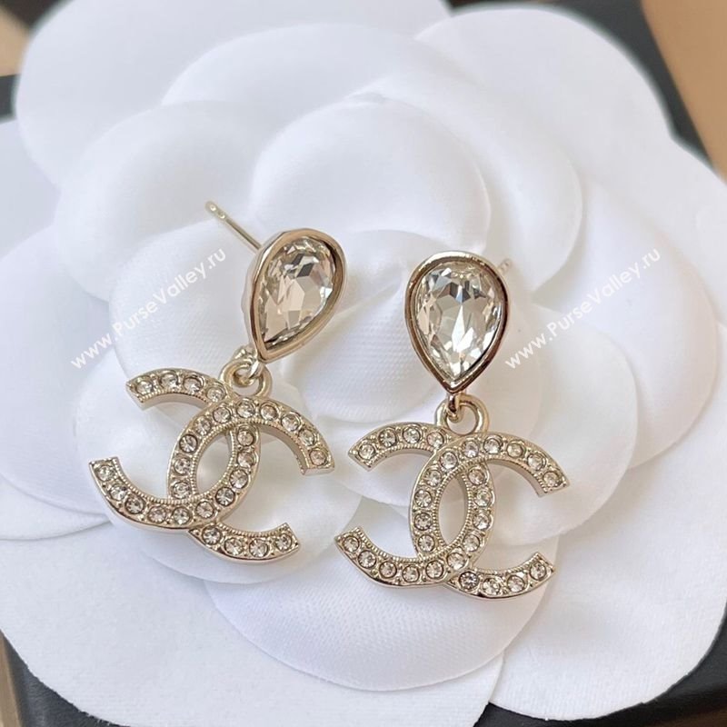 Chanel Strass CC Pendant Earrings 2025 0725 (YF-250725124)
