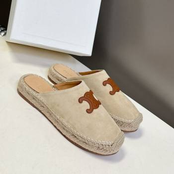 Celine Platform Les Espadrilles Mules in Suede Beige 2025 (HQG-250709099)
