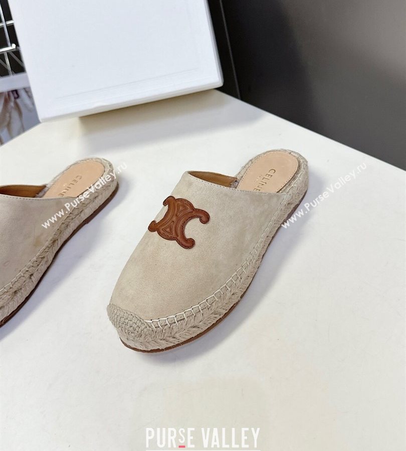 Celine Platform Les Espadrilles Mules in Suede Beige 2025 (HQG-250709099)